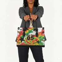 Custom Ghana Football Leather Bag African Pride Flag Colors Flame