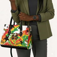 Custom Ghana Football Leather Bag African Pride Flag Colors Flame