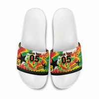 Custom Ghana Football Slide Sandals African Pride Flag Colors Flame