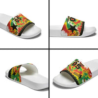 Custom Ghana Football Slide Sandals African Pride Flag Colors Flame