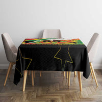 Custom Ghana Football Tablecloth African Pride Flag Colors Flame