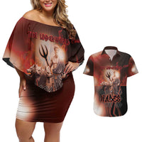Ancient Greek Hades Couples Matching Off Shoulder Short Dress and Hawaiian Shirt King Of The Underworld - Wonder Print Shop
