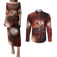 Ancient Greek Hades Couples Matching Puletasi and Long Sleeve Button Shirt King Of The Underworld - Wonder Print Shop