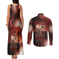 Ancient Greek Hades Couples Matching Tank Maxi Dress and Long Sleeve Button Shirt King Of The Underworld - Wonder Print Shop