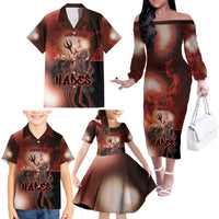 Ancient Greek Hades Family Matching Off The Shoulder Long Sleeve Dress and Hawaiian Shirt King Of The Underworld - Wonder Print Shop