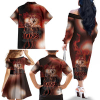 Ancient Greek Hades Family Matching Off The Shoulder Long Sleeve Dress and Hawaiian Shirt King Of The Underworld - Wonder Print Shop
