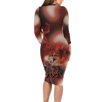 Ancient Greek Hades Long Sleeve Bodycon Dress King Of The Underworld - Wonder Print Shop