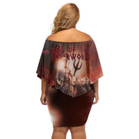 Ancient Greek Hades Off Shoulder Short Dress King Of The Underworld - Wonder Print Shop
