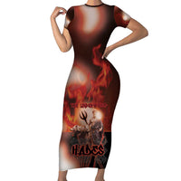 Ancient Greek Hades Short Sleeve Bodycon Dress King Of The Underworld - Wonder Print Shop