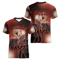 Ancient Greek Hades Women V-Neck T-Shirt King Of The Underworld - Wonder Print Shop