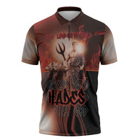 Ancient Greek Hades Zipper Polo Shirt King Of The Underworld - Wonder Print Shop