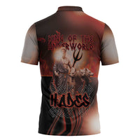 Ancient Greek Hades Zipper Polo Shirt King Of The Underworld - Wonder Print Shop