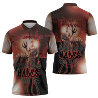 Ancient Greek Hades Zipper Polo Shirt King Of The Underworld - Wonder Print Shop