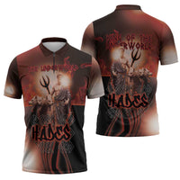 Ancient Greek Hades Zipper Polo Shirt King Of The Underworld - Wonder Print Shop