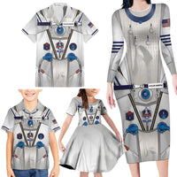 Personalized Astronaut Family Matching Long Sleeve Bodycon Dress and Hawaiian Shirt Space Diving Suit - Wonder Print Shop