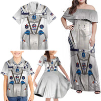 Personalized Astronaut Family Matching Off Shoulder Maxi Dress and Hawaiian Shirt Space Diving Suit - Wonder Print Shop