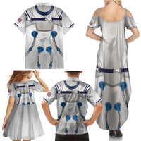Personalized Astronaut Family Matching Summer Maxi Dress and Hawaiian Shirt Space Diving Suit - Wonder Print Shop