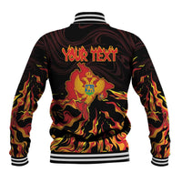 Personalized Montenegro Baseball Jacket Coat Of Arms Fire Style - Wonder Print Shop