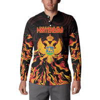 Personalized Montenegro Button Sweatshirt Coat Of Arms Fire Style - Wonder Print Shop