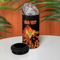 Personalized Montenegro 4 in 1 Can Cooler Tumbler Coat Of Arms Fire Style - Wonder Print Shop
