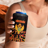 Personalized Montenegro 4 in 1 Can Cooler Tumbler Coat Of Arms Fire Style - Wonder Print Shop