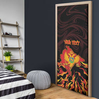 Montenegro Door Cover Coat Of Arms Fire Style - Wonder Print Shop