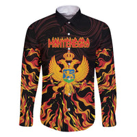 Personalized Montenegro Family Matching Puletasi and Hawaiian Shirt Coat Of Arms Fire Style - Wonder Print Shop