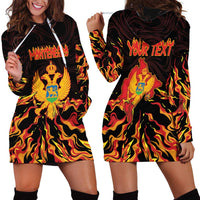 Personalized Montenegro Hoodie Dress Coat Of Arms Fire Style - Wonder Print Shop