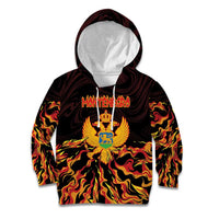 Personalized Montenegro Kid Hoodie Coat Of Arms Fire Style - Wonder Print Shop