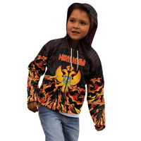 Personalized Montenegro Kid Hoodie Coat Of Arms Fire Style - Wonder Print Shop