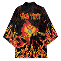 Personalized Montenegro Kimono Coat Of Arms Fire Style - Wonder Print Shop