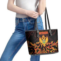 Montenegro Leather Tote Bag Coat Of Arms Fire Style - Wonder Print Shop