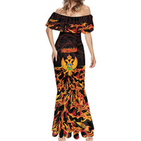 Personalized Montenegro Mermaid Dress Coat Of Arms Fire Style - Wonder Print Shop