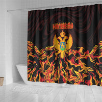 Montenegro Shower Curtain Coat Of Arms Fire Style - Wonder Print Shop