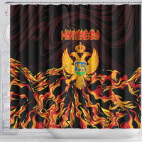 Montenegro Shower Curtain Coat Of Arms Fire Style - Wonder Print Shop