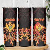 Personalized Montenegro Skinny Tumbler Coat Of Arms Fire Style - Wonder Print Shop