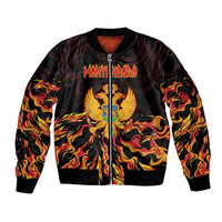 Personalized Montenegro Sleeve Zip Bomber Jacket Coat Of Arms Fire Style - Wonder Print Shop