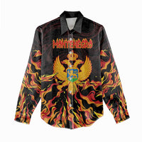 Personalized Montenegro Women Casual Shirt Coat Of Arms Fire Style - Wonder Print Shop
