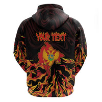 Personalized Montenegro Zip Hoodie Coat Of Arms Fire Style - Wonder Print Shop