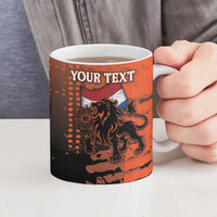Personalized Netherlands Ceramic Mug Lion With Daisy Flower - Wonder Print Shop