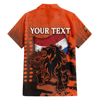 Personalized Netherlands Family Matching Off The Shoulder Long Sleeve Dress and Hawaiian Shirt Lion With Daisy Flower - Wonder Print Shop