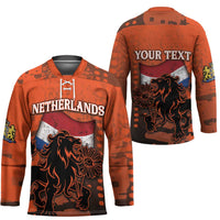 Personalized Netherlands Hockey Jersey Lion With Daisy Flower - Wonder Print Shop