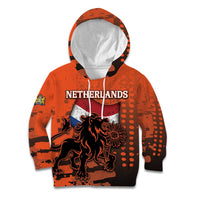 Personalized Netherlands Kid Hoodie Lion With Daisy Flower - Wonder Print Shop
