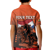 Personalized Netherlands Kid Polo Shirt Lion With Daisy Flower - Wonder Print Shop