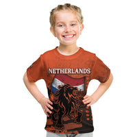 Personalized Netherlands Kid T Shirt Lion With Daisy Flower - Wonder Print Shop