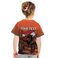 Personalized Netherlands Kid T Shirt Lion With Daisy Flower - Wonder Print Shop