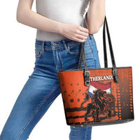 Netherlands Leather Tote Bag Lion With Daisy Flower - Wonder Print Shop