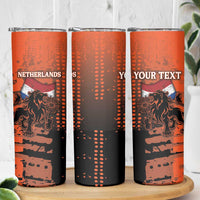 Personalized Netherlands Skinny Tumbler Lion With Daisy Flower - Wonder Print Shop