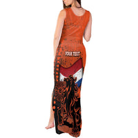 Personalized Netherlands Tank Maxi Dress Lion With Daisy Flower - Wonder Print Shop
