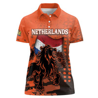 Personalized Netherlands Women Polo Shirt Lion With Daisy Flower - Wonder Print Shop
